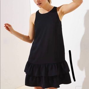 Back cutout ruffle hem dress